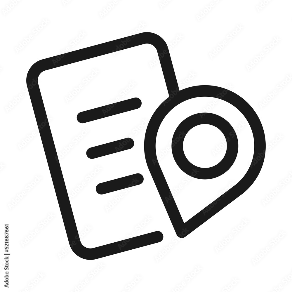 Document tracking outline icon. Marker system vector illustration