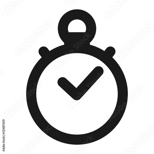 Chronometr or stopwatch outline icon. Fast time, timestamp vector illustration