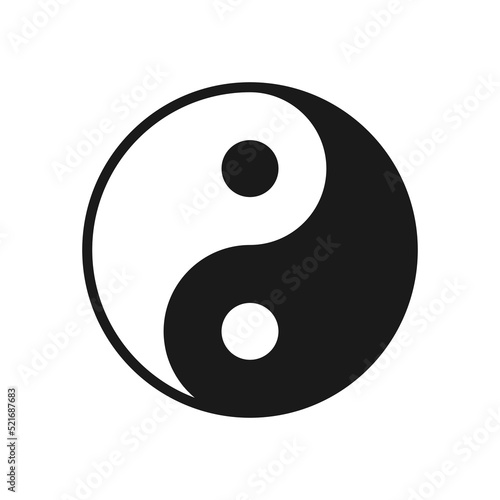 Balance yin-yang icon. Yang zen buddhism Vector symbol illustration