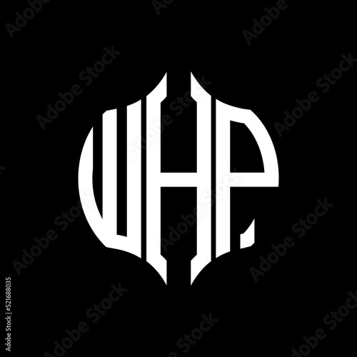 WHP letter logo. WHP best black background vector image. WHP Monogram logo design for entrepreneur and business.
 photo