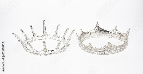 three crowns isolated on white background