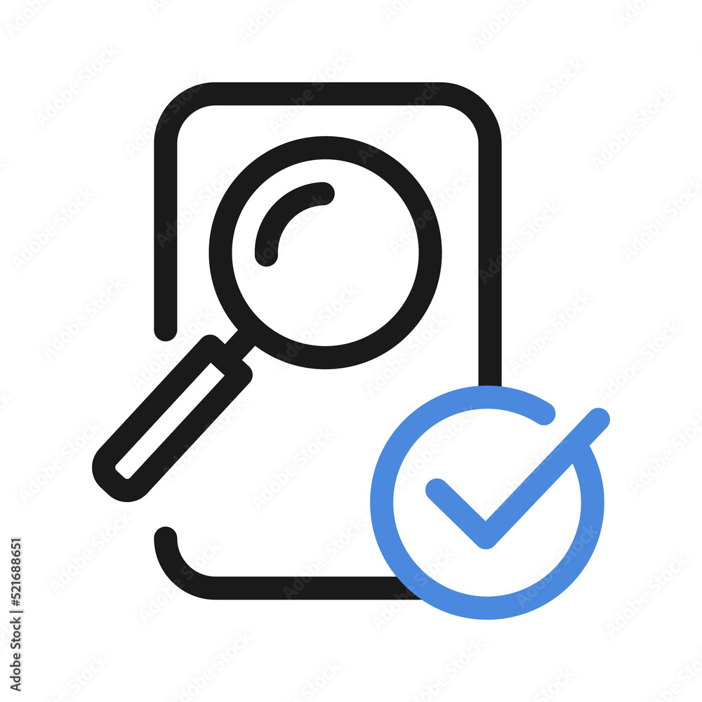 Audit document inspection or Result report icon. Review statement illustration Audit document inspection or Result report icon. Review statement illustration
