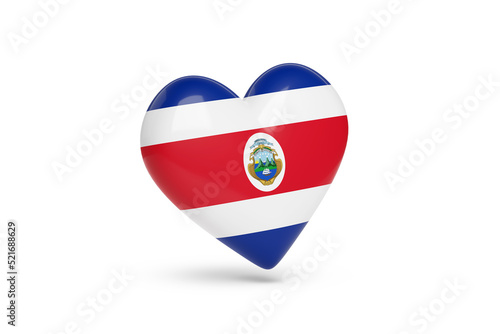 Heart with the colors of the flag of Costa Rica isolated on white background. 3d illustration. Free Download Heart with the colors of the flag of Costa Rica isolated on white background. 3d illustration. - GFXLoad