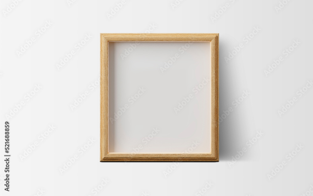 Simple Light Brown Wooden Frame Isolated on White Background Simple Light Brown Wooden Frame Isolated on White Background