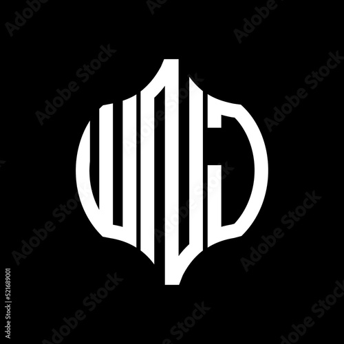 WNJ letter logo. WNJ best black background vector image. WNJ Monogram logo design for entrepreneur and business.
 photo