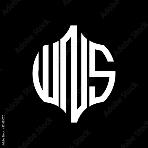 WNS letter logo. WNS best black background vector image. WNS Monogram logo design for entrepreneur and business.
 photo