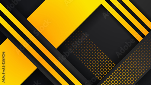 Abstract yellow orange and black background with geometric shapes. Designed for corporate design, cover brochure, book, banner web, advertising, poster, leaflet, flyer, social media, web, tech banner