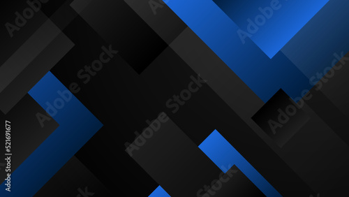 Abstract black and blue background. Modern elegant white gray banner background with creative design and shiny lines. Vector illustration abstract graphic design banner pattern background template. © Roisa