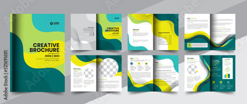 corporate company profile brochure annual report booklet business proposal layout concept design with modern shapes