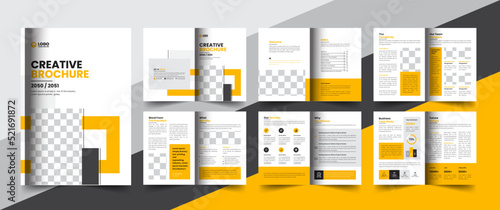 corporate company profile brochure annual report booklet business proposal layout concept design with modern shapes