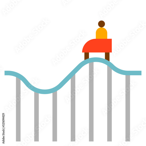Roller coaster park - flat icon