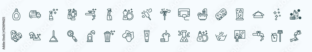 special lineal cleaning icons set. outline icons such as perfume cleanin, faucet cleanin, feather duster, sponges, clean, carpet cleaning, deodorizer, cream, dishwashing detergent, tap, dustpan special lineal cleaning icons set. outline icons such as perfume cleanin, faucet cleanin, feather duster, sponges, clean, carpet cleaning, deodorizer, cream, dishwashing detergent, tap, dustpan