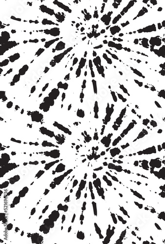 Dirty Tie Dye Stain Dark Tie Dye Vector Pattern. Dirty Bright Tye Die. Black Tye Die Brush Ink. Black Seamless Spiral. Vector Ink Print. Sketch Old Stain Tie Dye, Line Abstract Stripe Tie Dye.