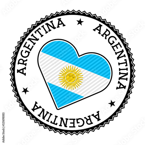 Argentina heart badge. Vector logo of Argentina attractive. Vector illustration.