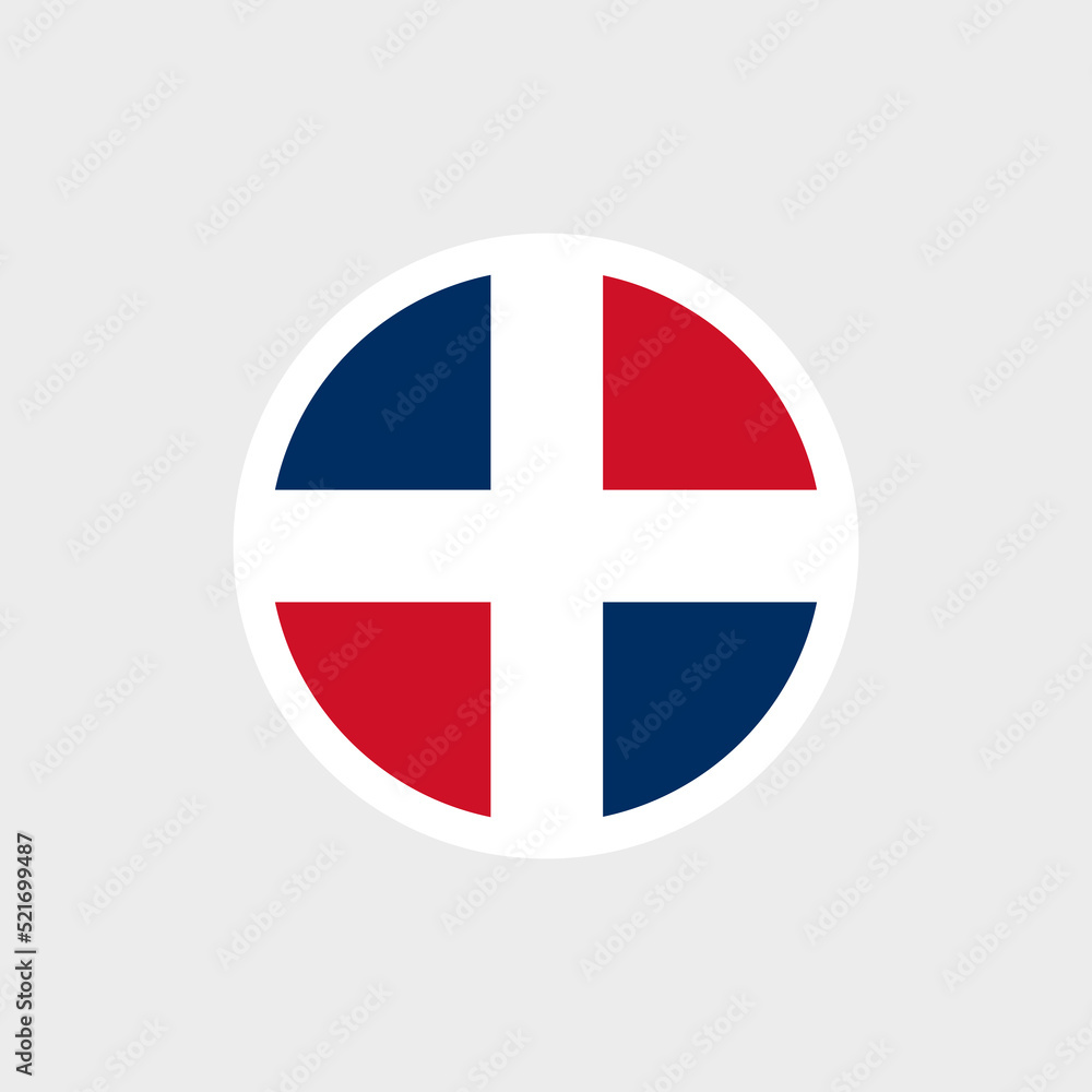 Fototapeta premium Flag of the Dominican Republic. Dominican red and blue flag with a white cross. State symbol of the Dominican Republic.