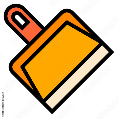 Dustpan sweep broom - filled outline icon