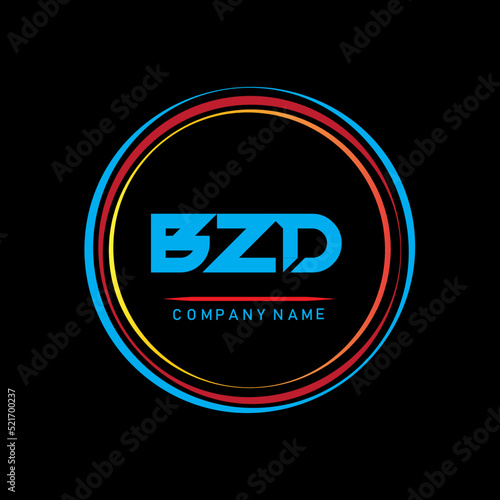 BZD letter logo design ,BZD letter in circle shape ,BZD creative three letter logo ,logo with three letters ,BZD  circle letter ,BZD letter vector design logo , photo