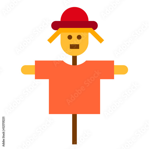 Scarecrow farm hay - flat icon