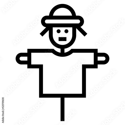 Scarecrow farm hay - outline icon