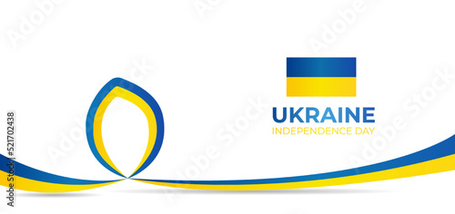 Ukraine independence day. Ukrainian national flag in gradient color on white background. Holiday celebration in Ukraine. Vector illustration concept
