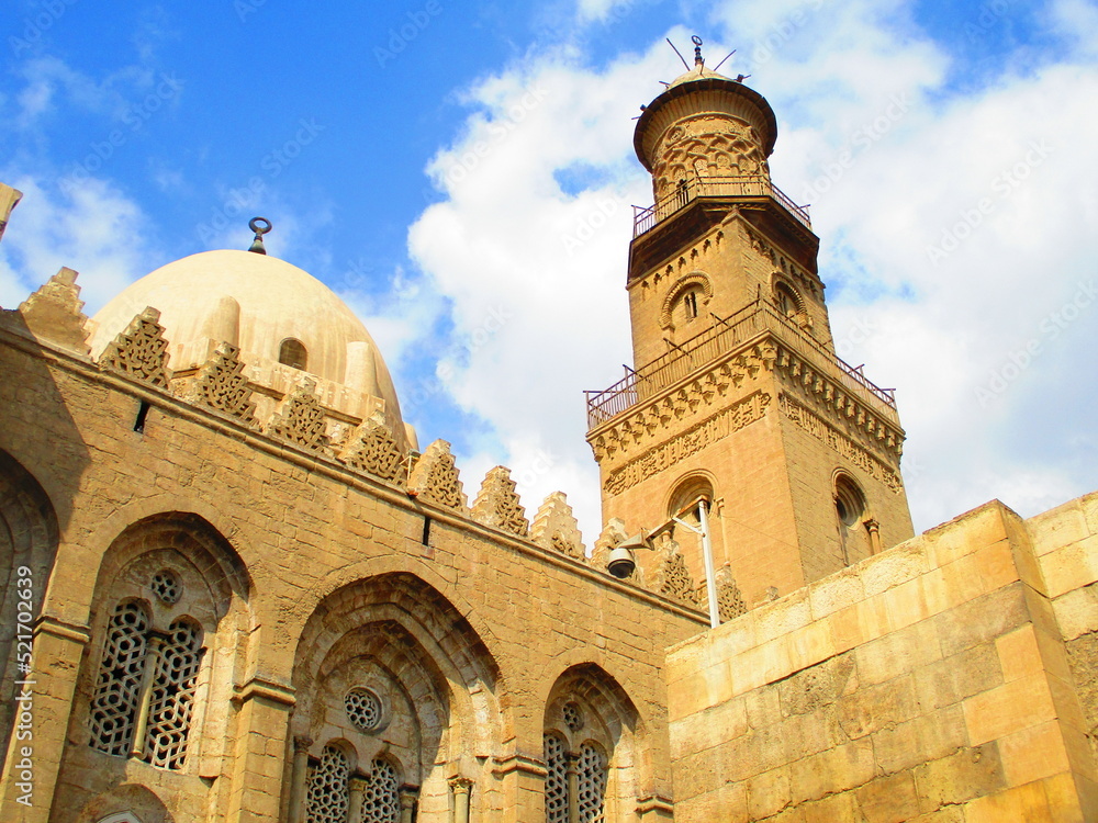 Al-Azhar Mosque, Al-Hussein Mosque, Khan Al-Khalili and Al-Moez Street in Cairo in Egypt