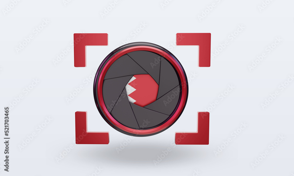 3d shutter camera Bahrain flag rendering front view 3d shutter camera Bahrain flag rendering front view