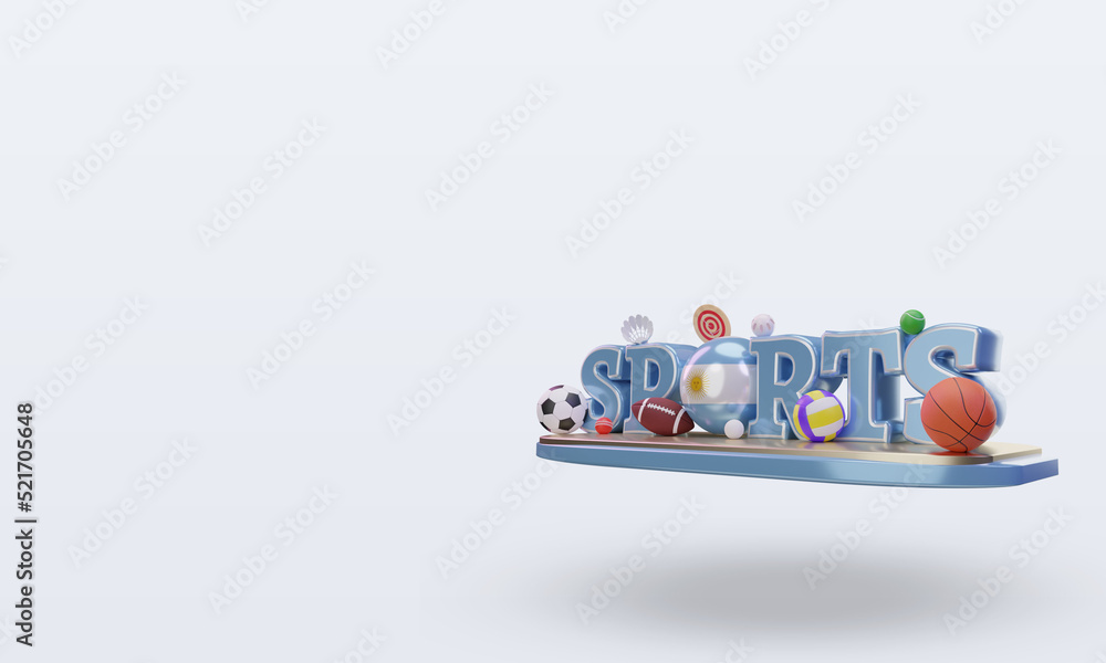 Obraz premium 3d sports day Argentina flag rendering right view