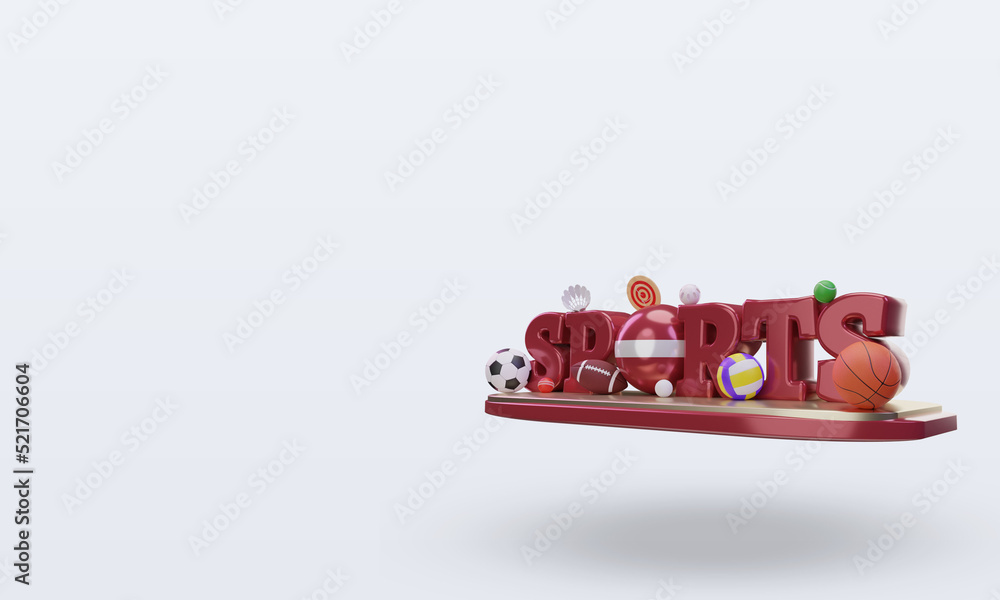Naklejka premium 3d sports day Latvia flag rendering right view