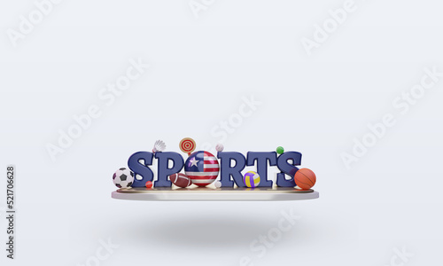 3d sports day Liberia flag rendering front view