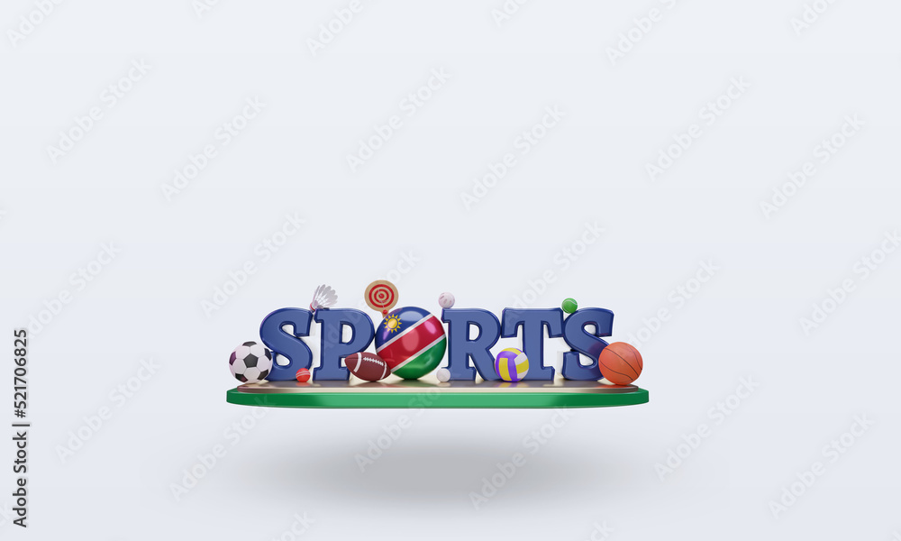 3d sports day Namibia flag rendering front view 3d sports day Namibia flag rendering front view