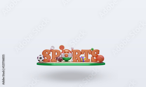 3d sports day Niger flag rendering front view