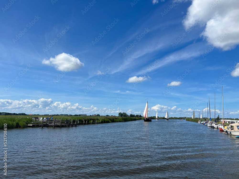 Sailboats in a canal around Gaastmeer