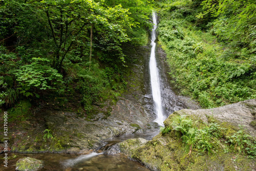 The White Lady waterfall at Lydford Gorge in Devon