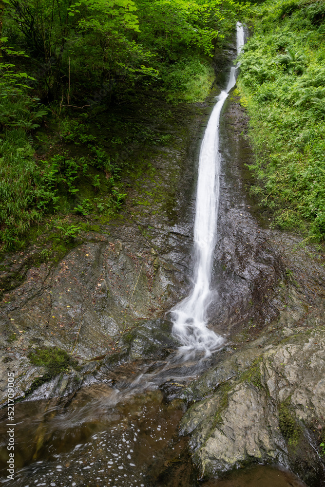 The White Lady waterfall at Lydford Gorge in Devon