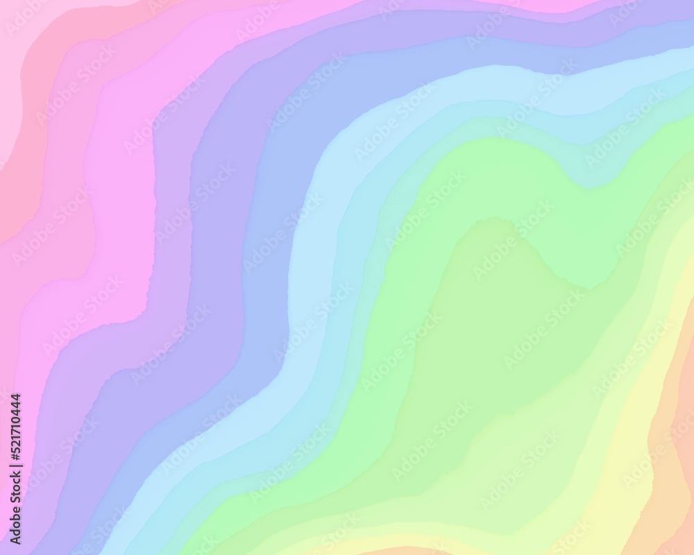 Rainbow pastel waves background, for party decoration, birthday, children, fantasy, sweets, sweet dreams