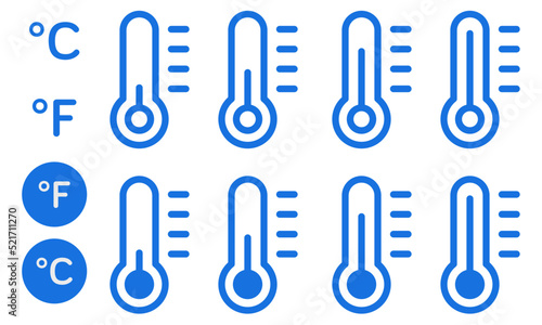 Temperature icon vector. Line thermometer symbol. Trendy weather flat outline ui sign design. Thin linear graphic pictogram for web site, mobile application.