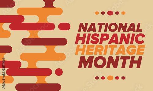 National Hispanic Heritage Month in September and October. Hispanic and Latino Americans culture. Celebrate annual in United States. Poster, card, banner and background. Vector illustration