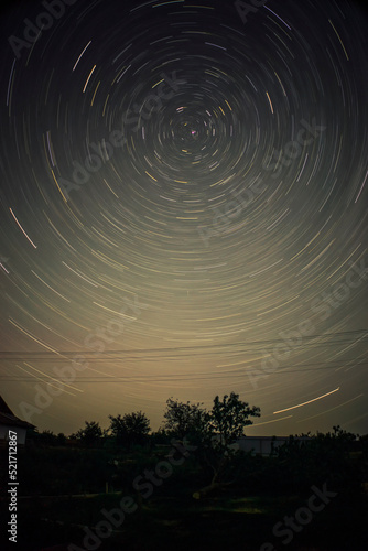 Star trails. Time interval of stars.
