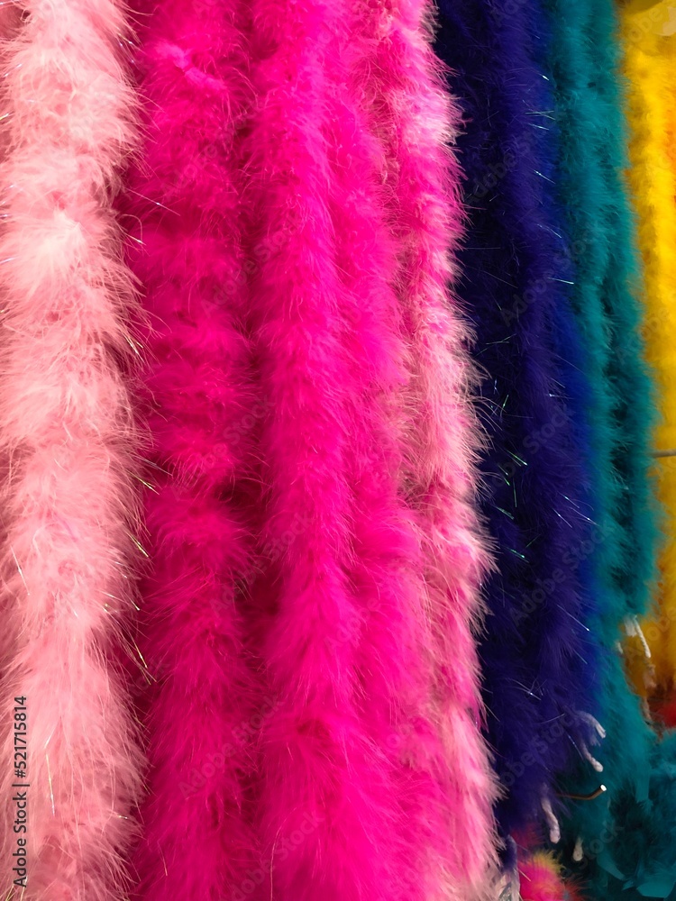 Colorful faux fur used as tails in costume parties