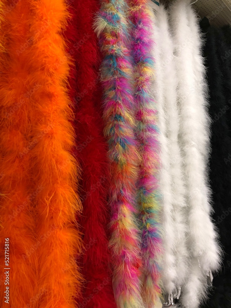 Faux fur used as tails in assorted colors
