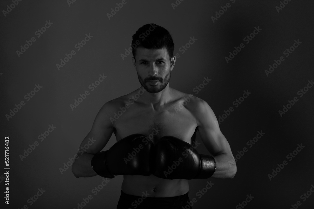 Low key portrait of a boxer