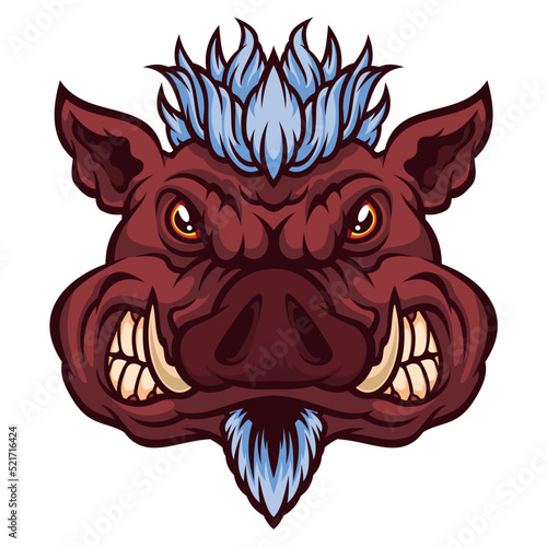 Wild boar head mascot.