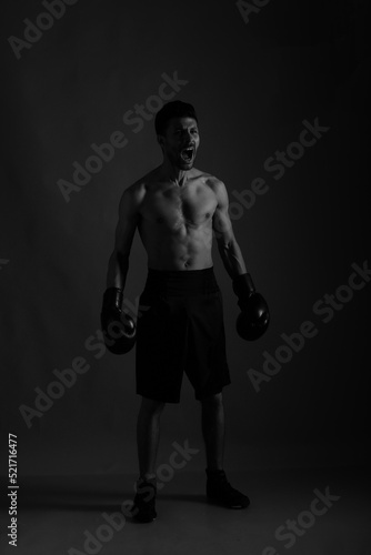 Low key portrait of a boxer