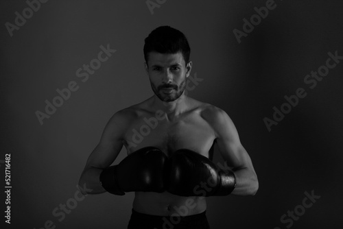 Low key portrait of a boxer