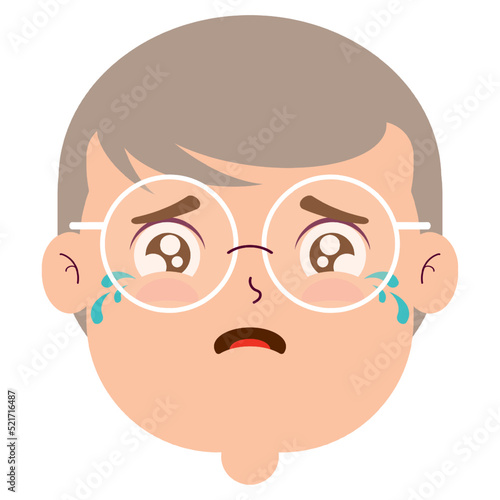 crying face cartoon character