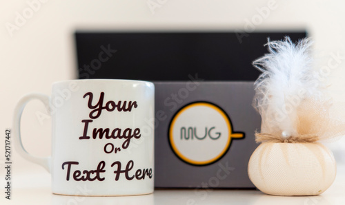 Foto custom text and image white cup seller