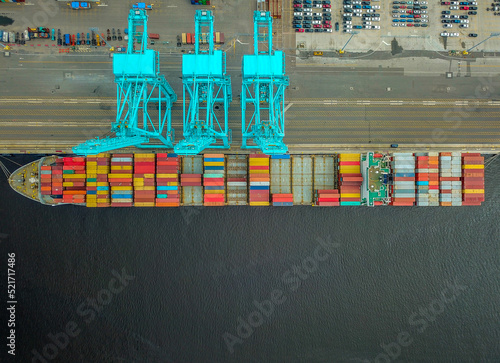 Container Ship docked at Jaxport, Jacksonville Florida