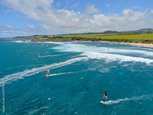 Kite Surfers, Maui, Hawaii