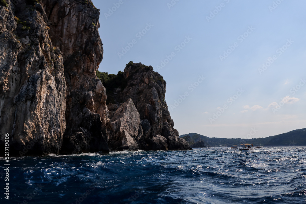 The rocky shorelines of Corfu Greece