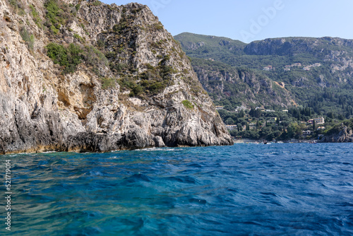 The rocky shorelines along the coast of Corfu Greece © Torval Mork